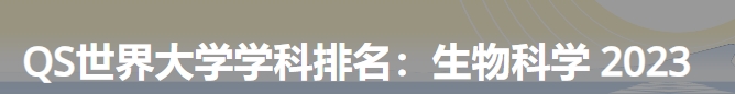 日本最佳生物科学大学|2023年qs世界大学学科排名