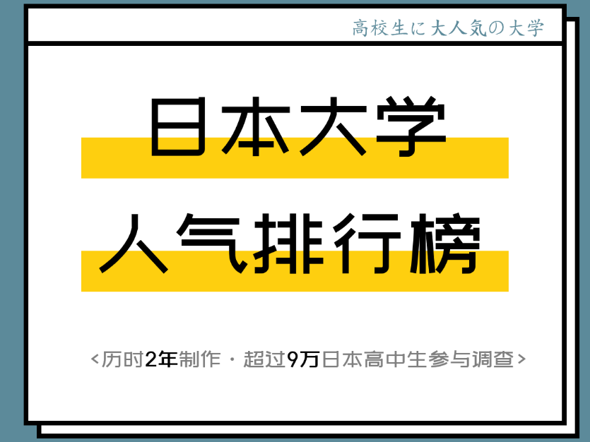 历时两年制作！超过9万人参与调查的日本大学人气排行榜！