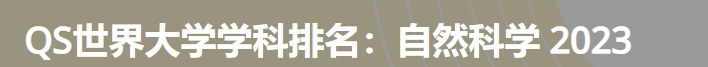 日本最佳自然科学大学|2023年qs世界大学学科排名